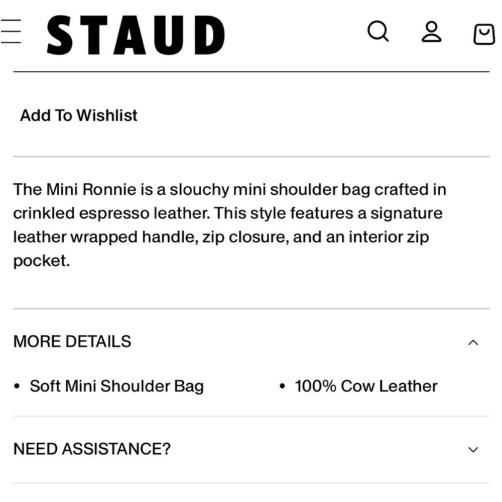 NWT • STAUD mini Ronnie bag in Espresso leather - Picture 10 of 16